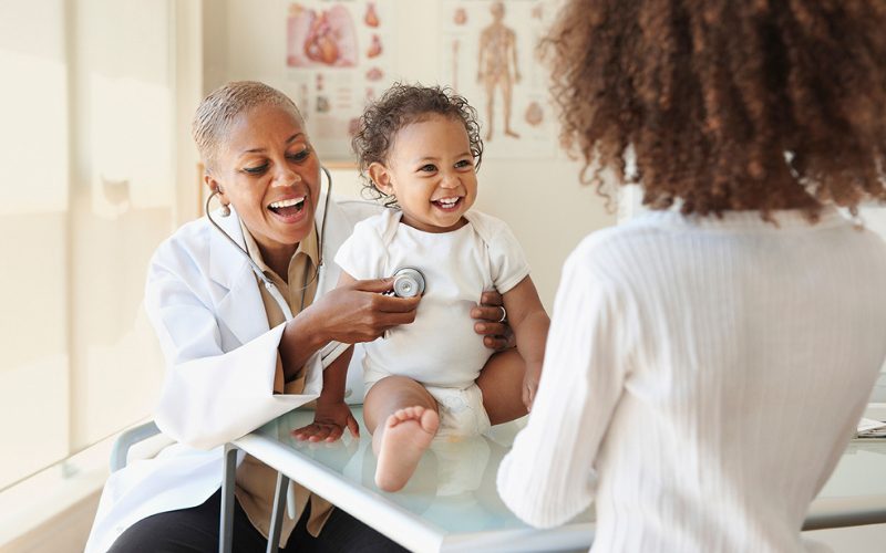 female doctor with child